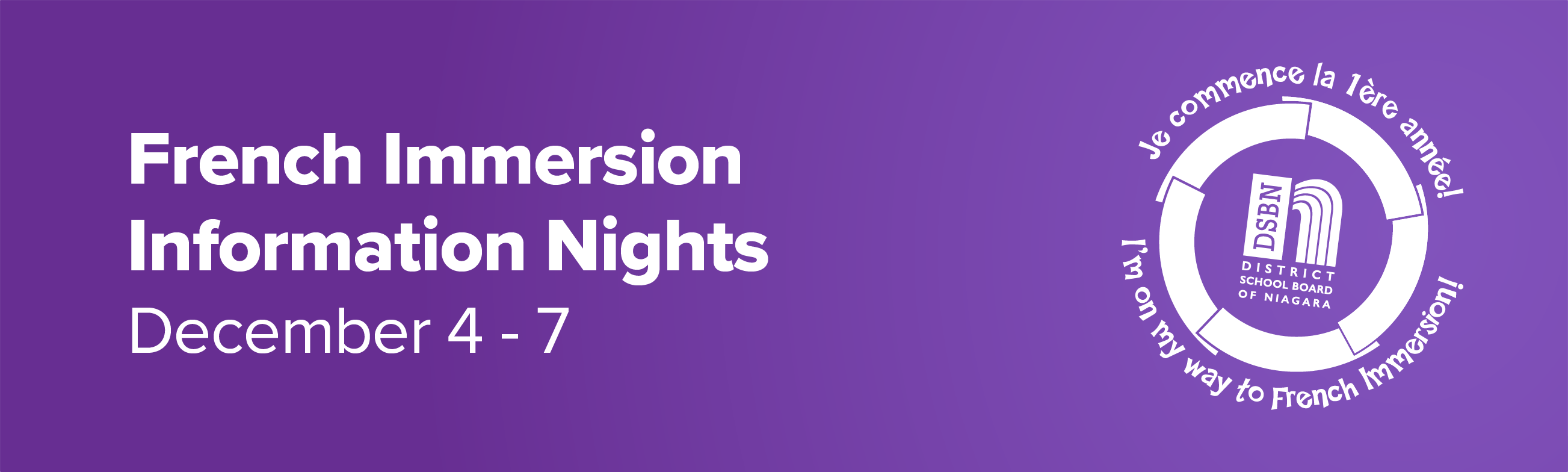 French Immersion Information Nights December 4 to 7