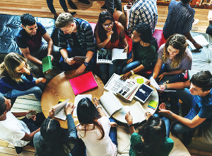 Secondary Students Studying