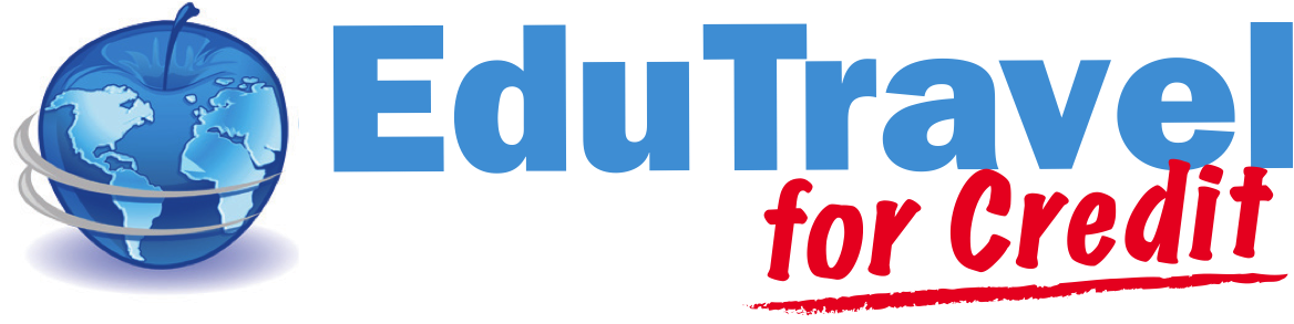 EduTravel Logo-blue apple with map