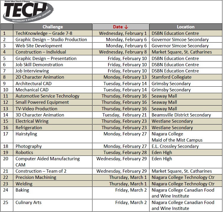 Tech Events Schedule