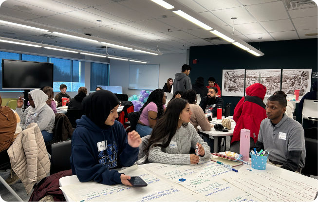 Students at tables