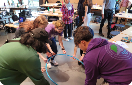 Students doing group exercise